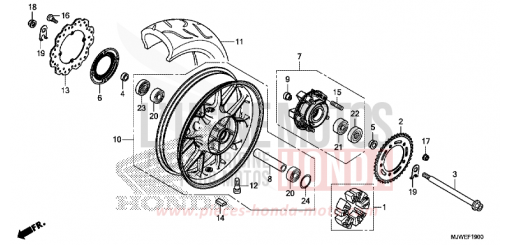 ROUE ARRIERE CBR500RAH de 2017